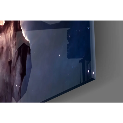 Cosmic Nebula Glass Wall Art with Glowing Pillars of Creation