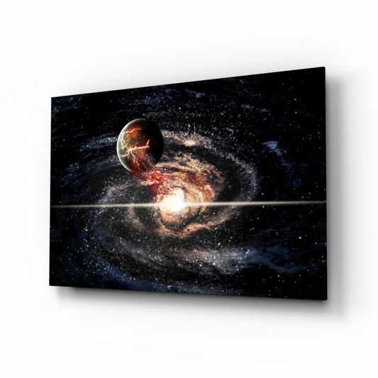 Cosmic Galaxy Planet Canvas Wall Art with Swirling Nebula | Insigneart USA | vintageantiquesgifts.com