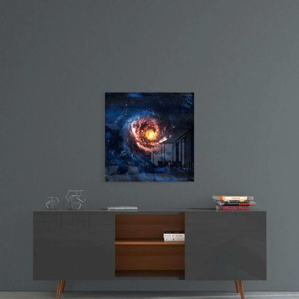 Stunning Cosmic Galaxy Glass Wall Art With Nebula Stars | Contemporary Home Wall Art | vintageantiquesgifts.com
