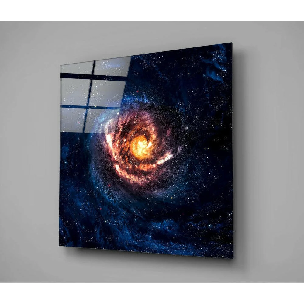 Stunning Cosmic Galaxy Glass Wall Art With Nebula Stars | Glass Wall Art Print | vintageantiquesgifts.com
