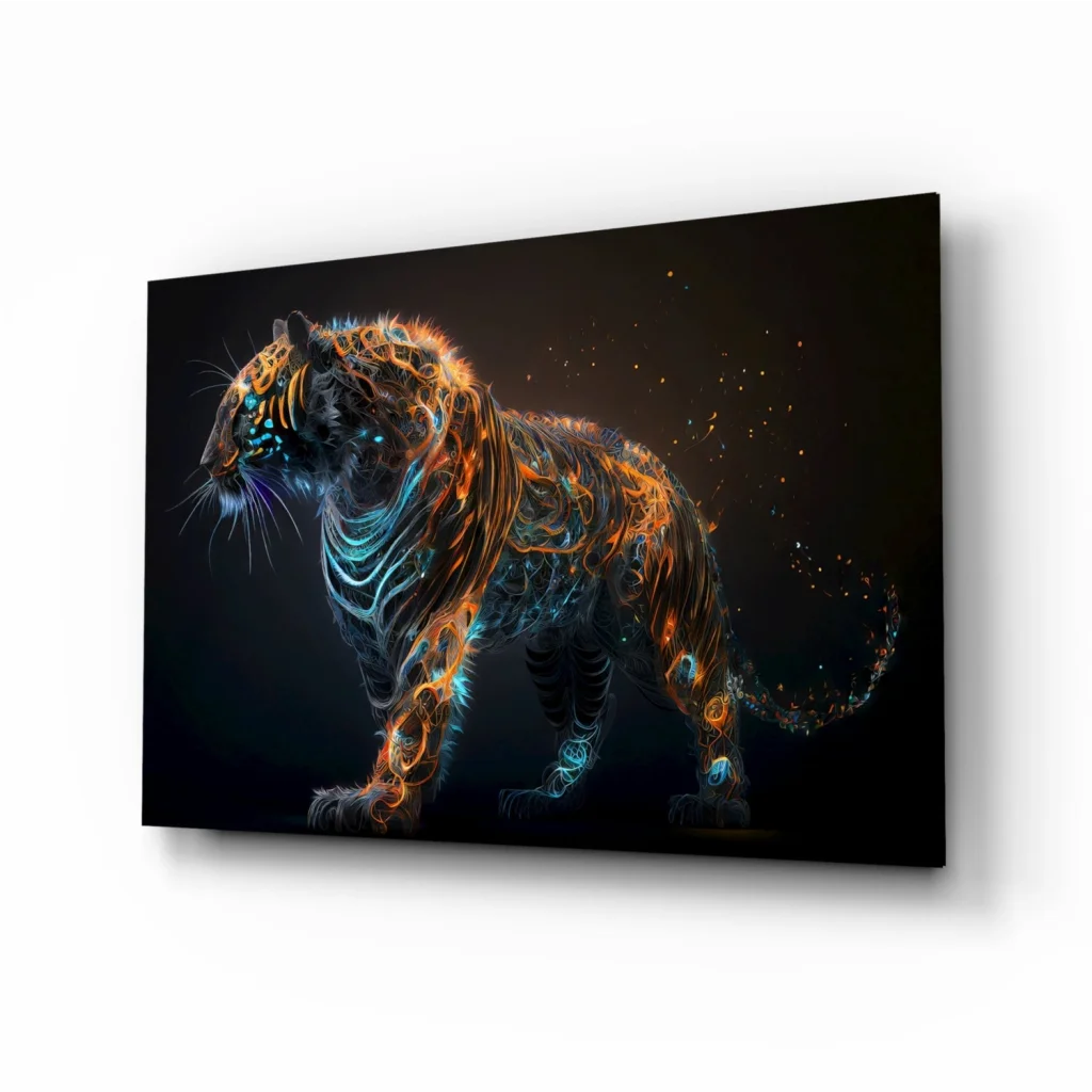 Neon Tiger Circuit Wall Art Canvas Print | Insigneart USA | vintageantiquesgifts.com