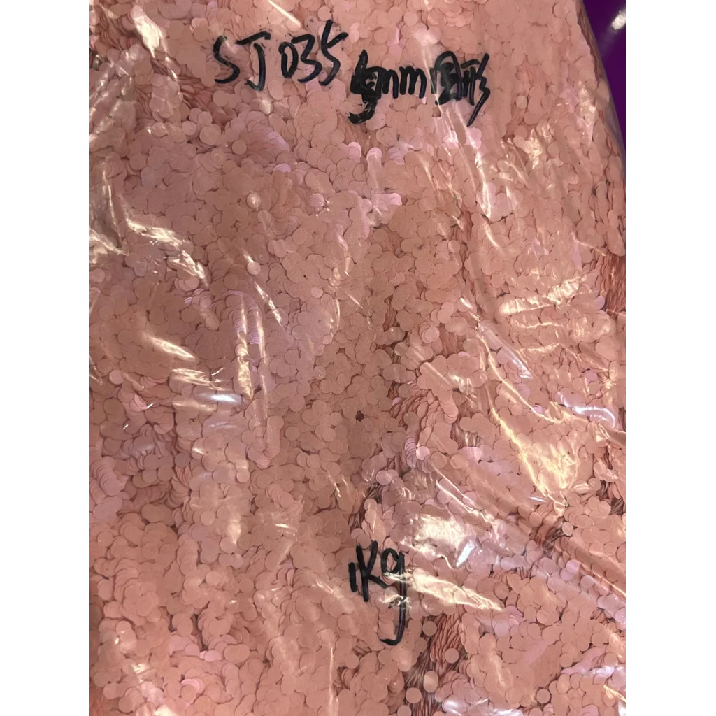 Plastic bag with light pink pink 2mm sequins from Sparkly Light Pink F321R Glitter Collection