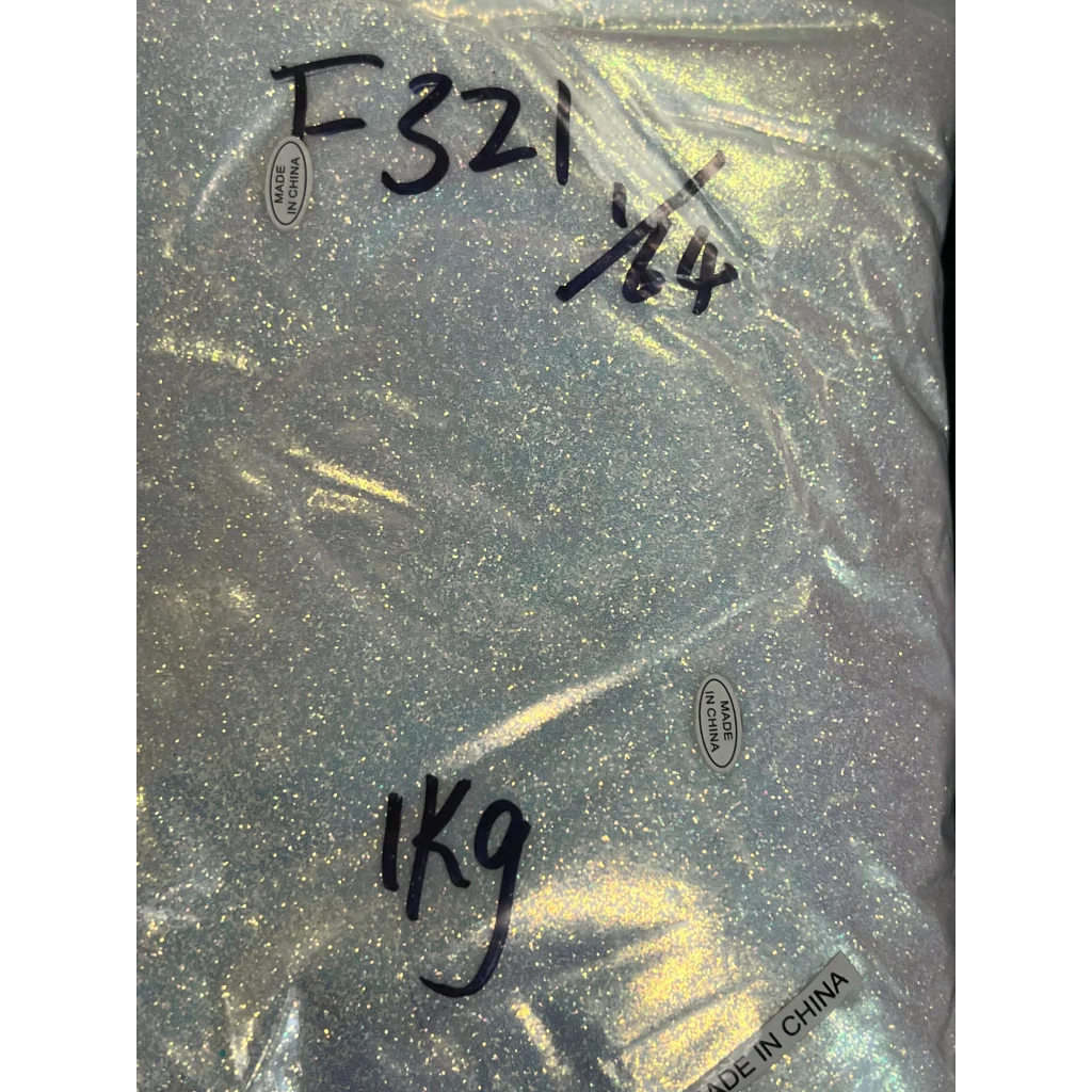 Transparent bag with iridescent white glitter from Sparkly Light Pink Pink 2mm F321R collection