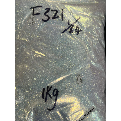 Transparent bag with iridescent white glitter from Sparkly Light Pink Pink 2mm F321R collection