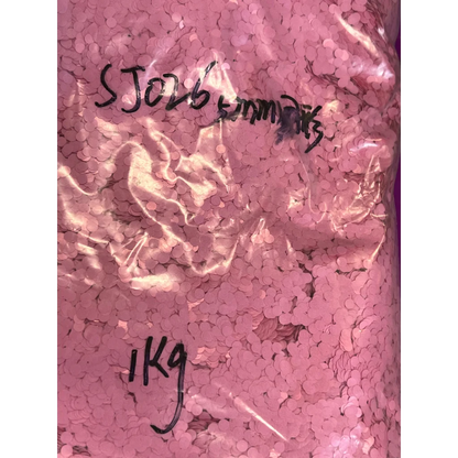Plastic bag filled with light pink pink 2mm confetti from Sparkly Light Pink Glitter Collection