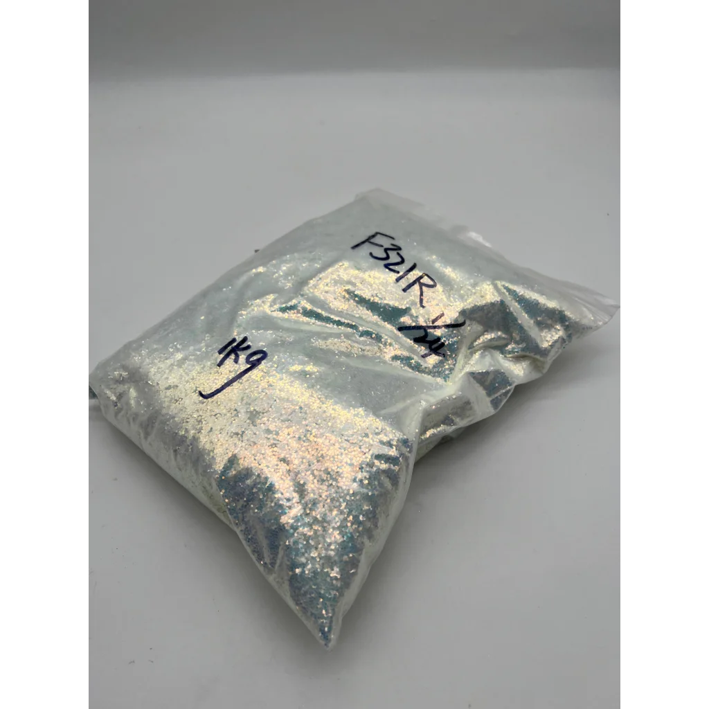 Clear plastic bag with iridescent light pink pink 2mm glitter from Sparkly Light Pink F321R collection