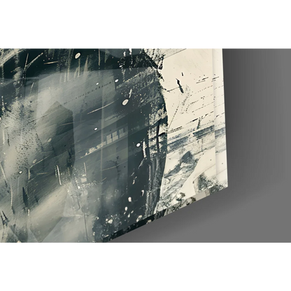 Bold black and white Spartan warrior helmet canvas wall art with textured brushstrokes