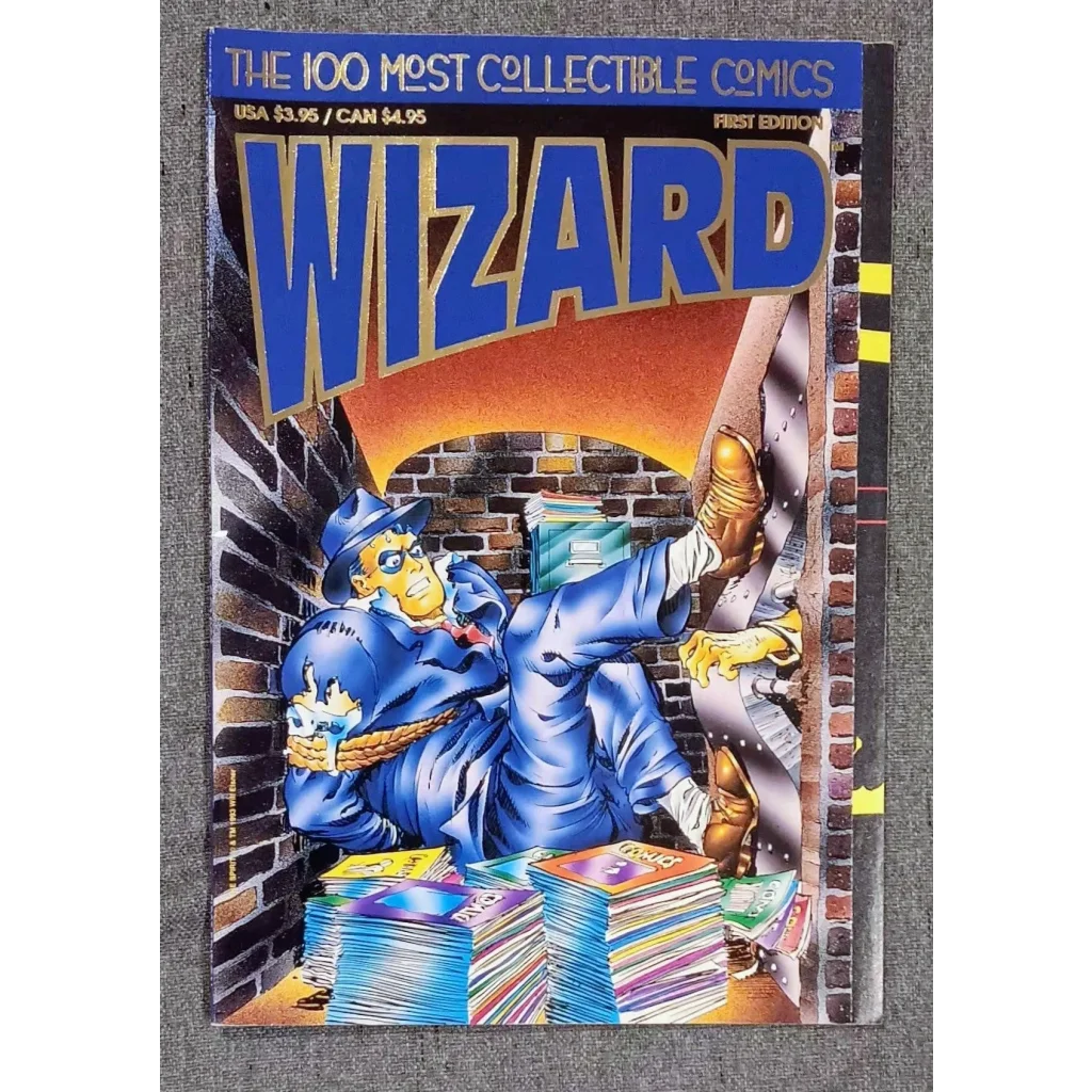 Dynamic blue superhero in Special Edition Wizard collectible comics magazine