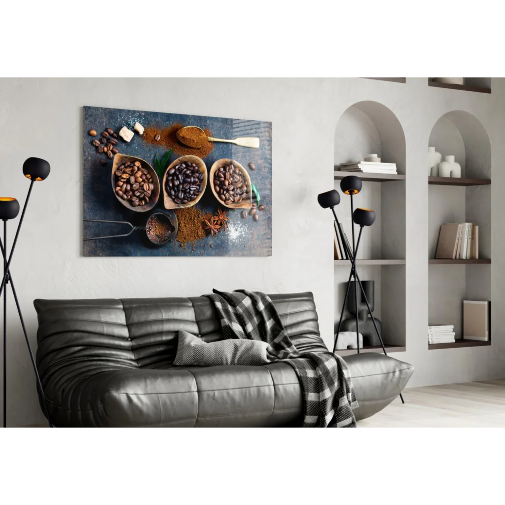 Rustic Coffee Beans Canvas Wall Art Print | Contemporary Home Wall Art | vintageantiquesgifts.com