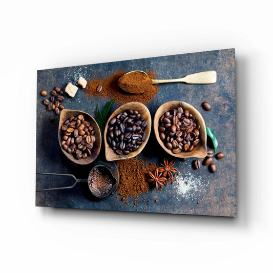 Rustic Coffee Beans Canvas Wall Art Print | Insigneart USA | vintageantiquesgifts.com