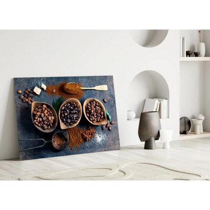 Rustic Coffee Beans Canvas Wall Art Print | Modern Wall Art Decor | vintageantiquesgifts.com