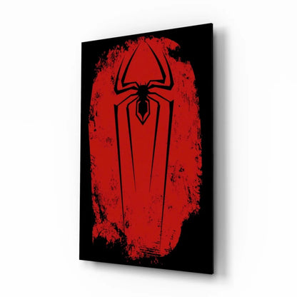 Red and black Spider-Man logo grunge canvas wall art