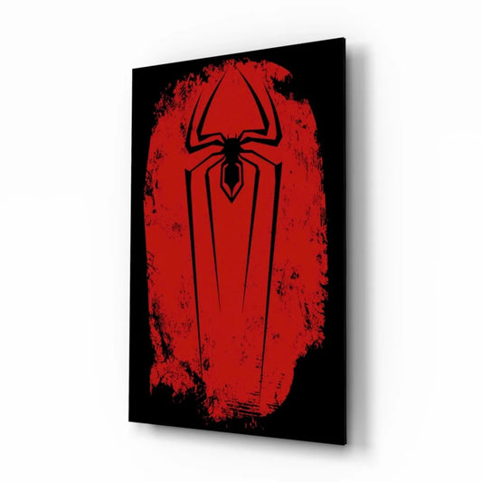 Red and black Spider-Man logo grunge canvas wall art
