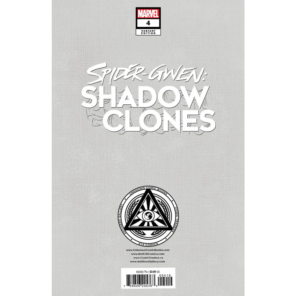 Spider Gwen Shadow Clones Issue 4 Variant Cover Comic Book showing vibrant comic art