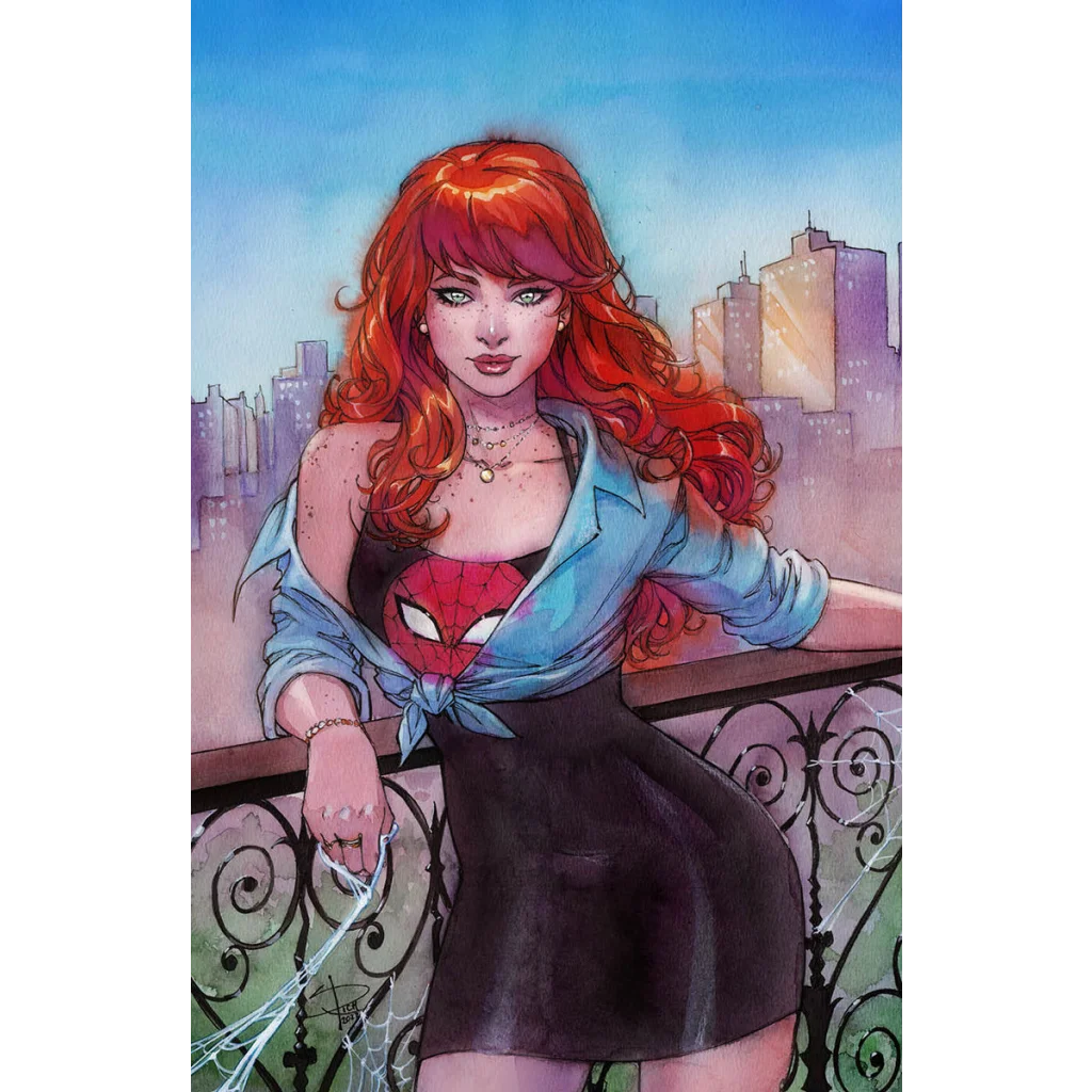 Vibrant Mary Jane Watson illustration from Epic Spider Man #1 by Dan Slott and Mark Bagley featuring Peter Parker