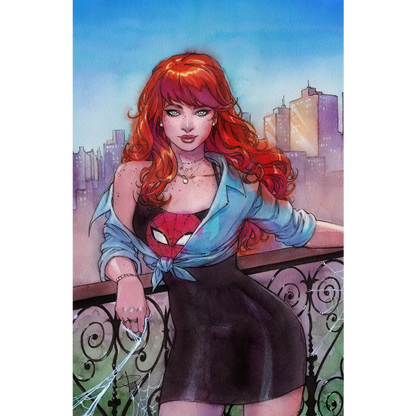 Vibrant Mary Jane Watson illustration from Epic Spider Man #1 by Dan Slott and Mark Bagley featuring Peter Parker