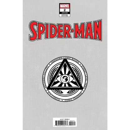 Graded blue label Spider-Man 2 variant comic book cover for collectors