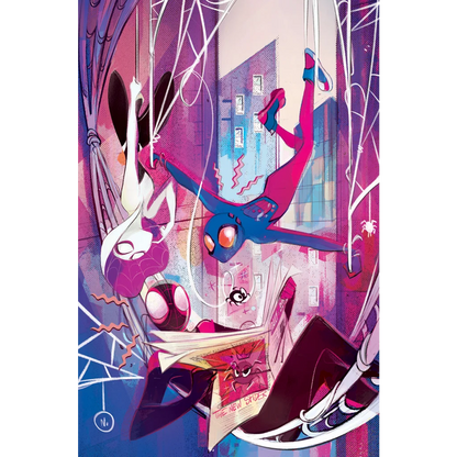 Dynamic Spider-Man comic cover with multiple Spider-People in action 2nd printing variant