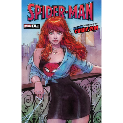 Comic book with Mary Jane Watson in a Spider-Man tank top from Spider-Man Comic Con exclusive