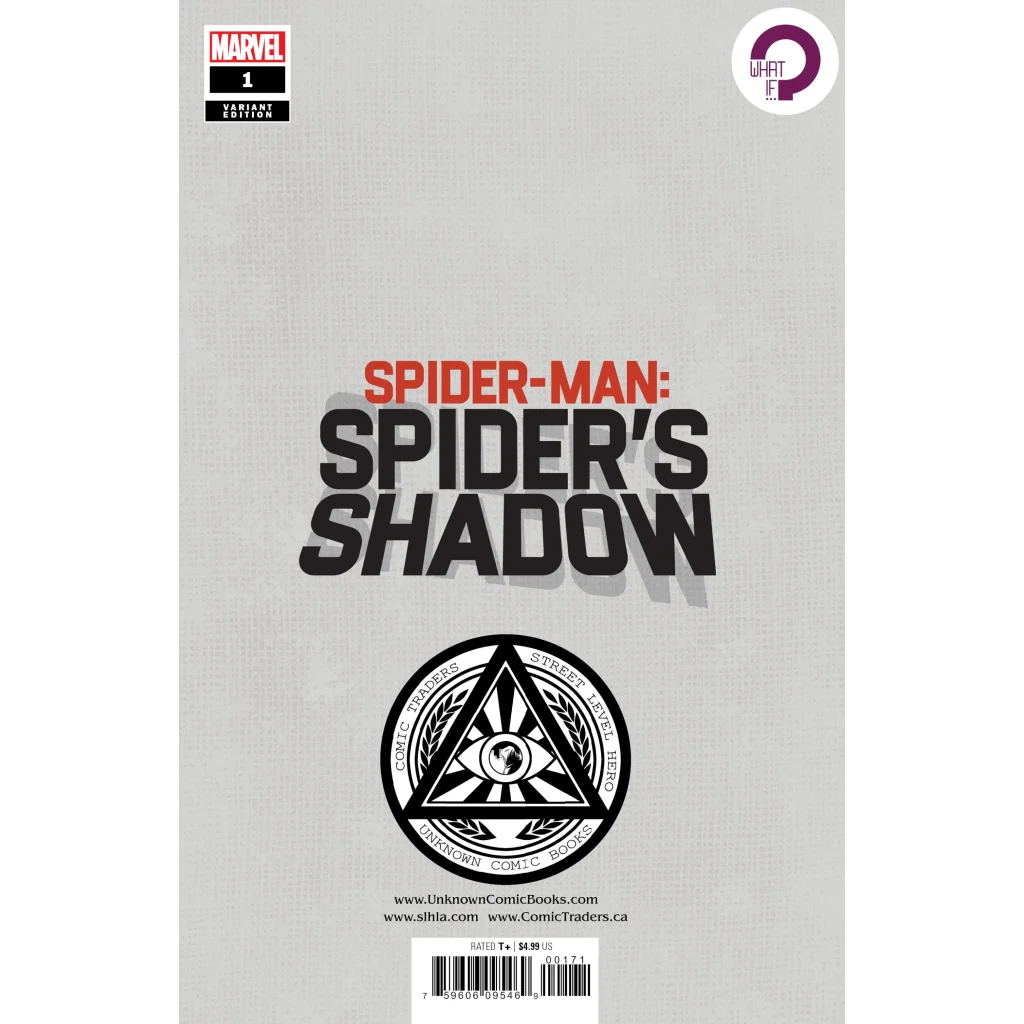 Spider-Man Spiders Shadow comic book with gray cover featuring Peter Parker and Venom