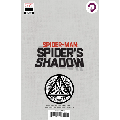 Spider-Man Spiders Shadow comic book with gray cover featuring Peter Parker and Venom