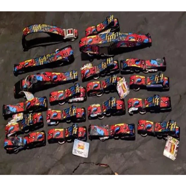 Spiderman Buckle Dog Collars and Leashes for Super Pets featuring x19 Spiderman Spiderman design