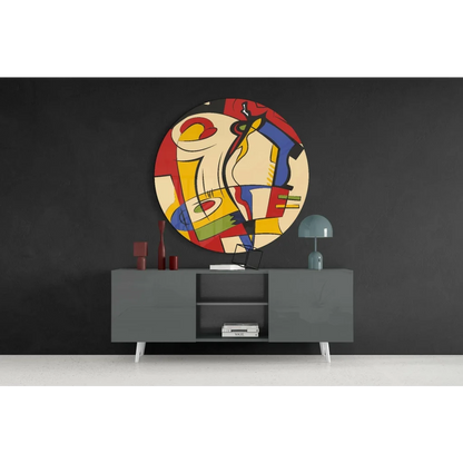 Bold Geometric Tempered Glass Art in Vibrant Colors | Contemporary Home Wall Art | vintageantiquesgifts.com