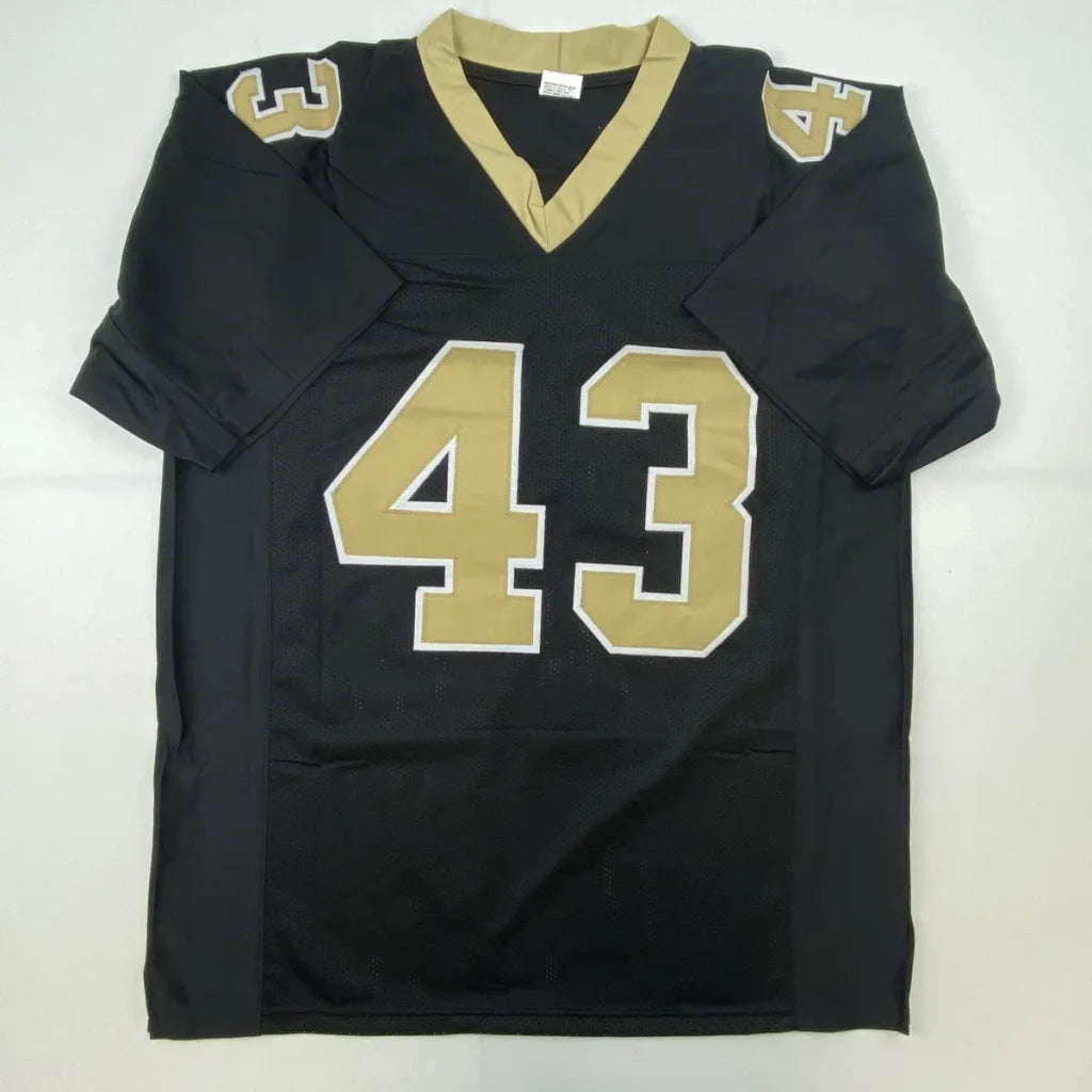 Black and gold Sproles 43 autographed custom jersey for sports fans and collectors