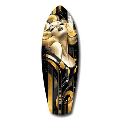 Golden Blonde Bombshell Glass Wall Art