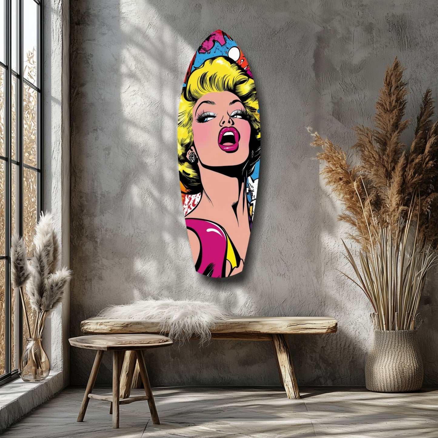 Blonde Starlet Popart Glass Wall Art
