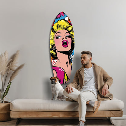 Blonde Starlet Popart Glass Wall Art