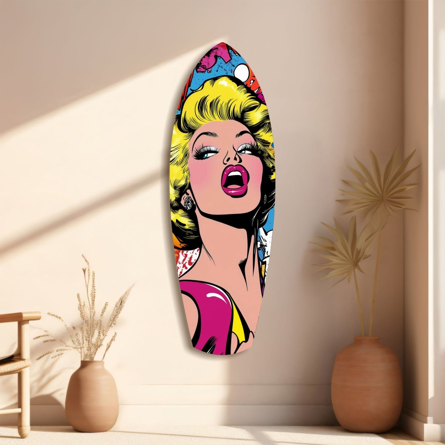 Blonde Starlet Popart Glass Wall Art