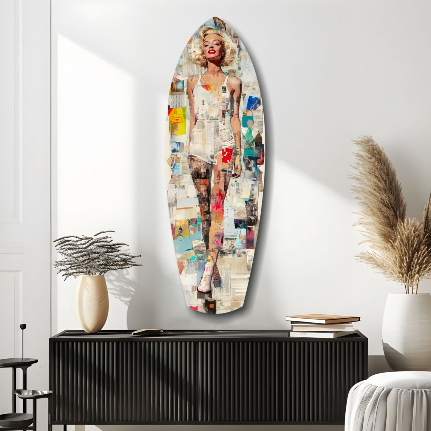 Vintage Swimsuit Pin-Up Starlet Glass Wall Art