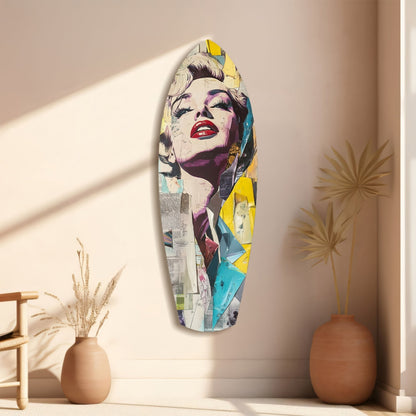 Surfboard Collage Blonde Glass Wall Art