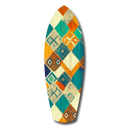 Geometric Diamond Surfboard Glass Wall Art