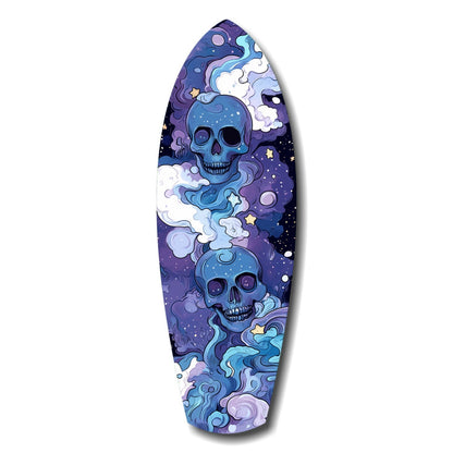 Indigo Cloud Skulls Surfboard Glass Wall Art