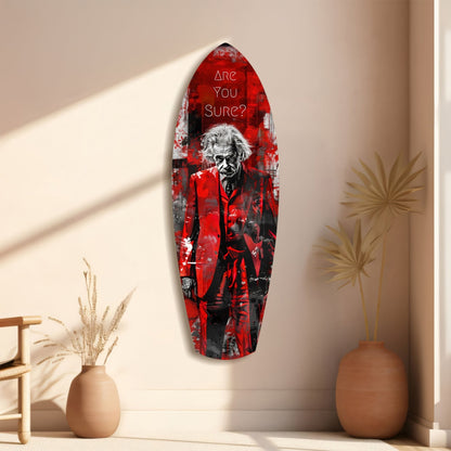 Crimson Collage Are You Sure Surfboard Glass Wall Art
