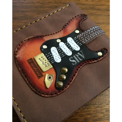 SRV Signature Electric genuine leather guitar wallet with brown accents