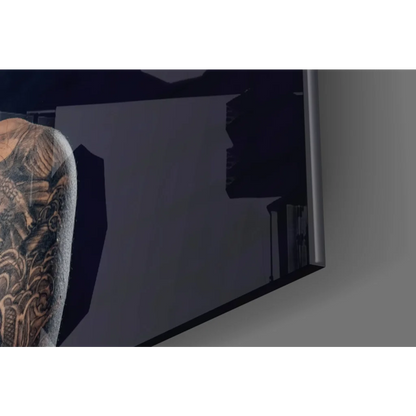 Stunning sugar skull woman glass wall art on sleek black-framed monitor