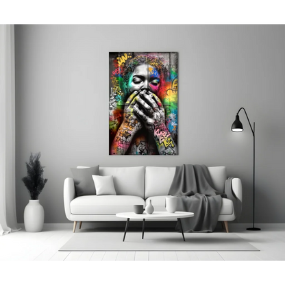 Graffiti Street Art Canvas Wall Art with Colorful Urban Woman | Modern Wall Art Decor | vintageantiquesgifts.com
