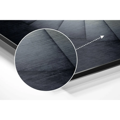 Stunning brushed aluminium dibond wall art in black brushed metal frame
