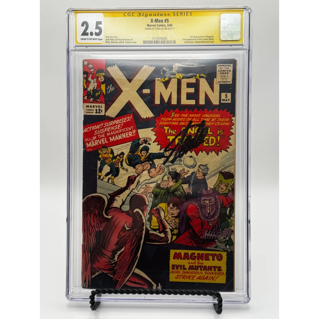 Stan Lee signed X-Men #5 CGC yellow label graded comic