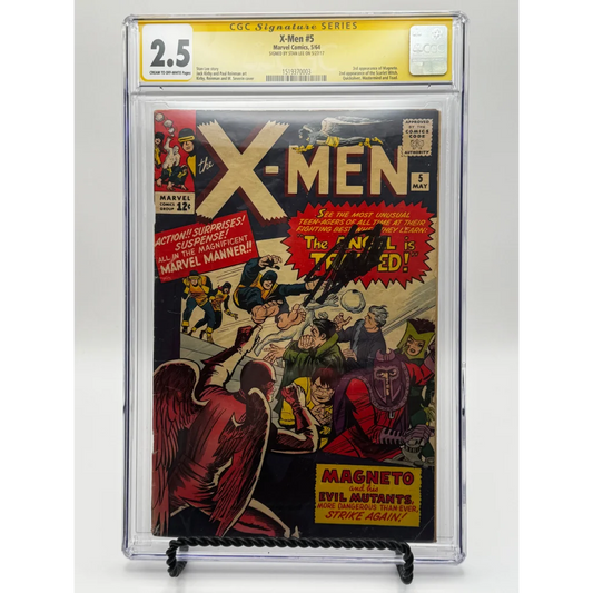 Stan Lee signed X-Men #5 CGC yellow label graded comic