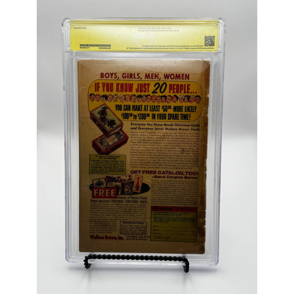 Vintage X-Men #1 comic with Stan Lee verified signature, CBCS graded 1963