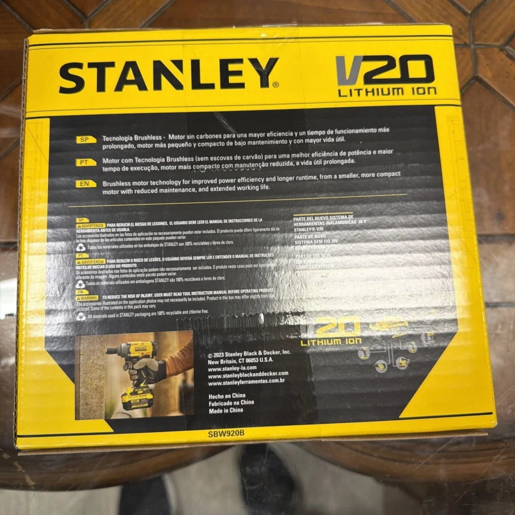 Stanley FatMax 20V impact wrench 370Nm SBW920B in yellow black toolbox