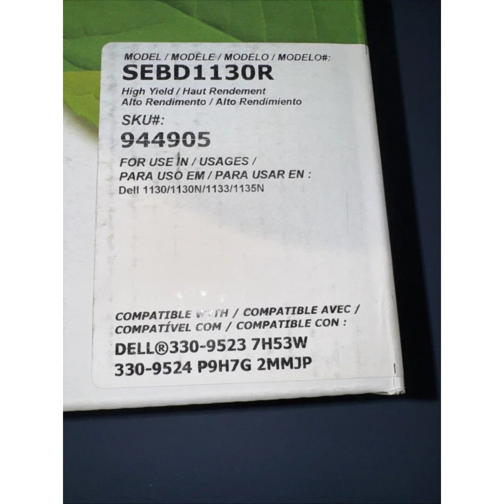 Staples laser toner cartridge Dell 1130 black 944905 label