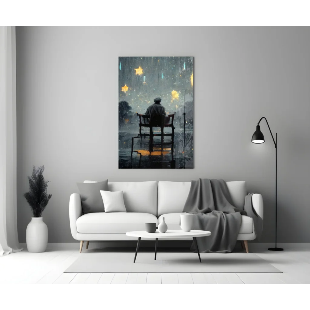 Starry Rain Night Wall Art Canvas Print for Your Space | Modern Wall Art Decor | vintageantiquesgifts.com