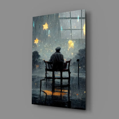 Starry Rain Night Wall Art Canvas Print for Your Space | Glass Wall Art Print | vintageantiquesgifts.com