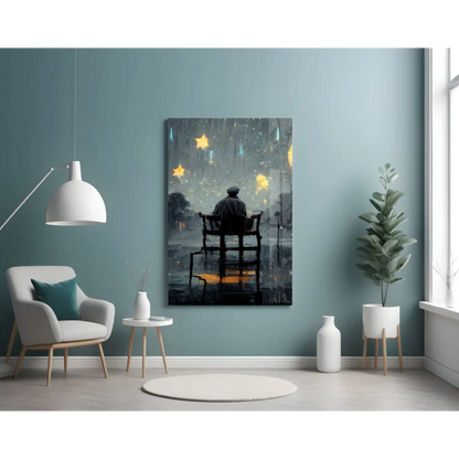 Starry Rain Night Wall Art Canvas Print for Your Space | Contemporary Home Wall Art | vintageantiquesgifts.com
