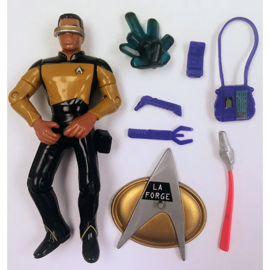1980s Star Trek Geordi La Forge action figure in gold black uniform